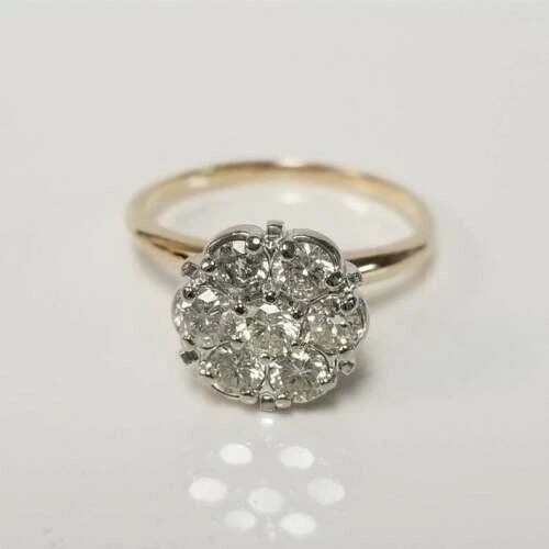 Cluster flower shape ring 14k - cluster,